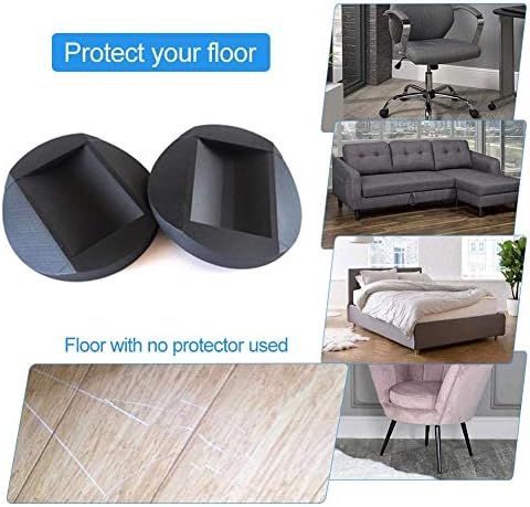4 PCS Furniture Caster Cups, Furniture Coasters Anti-Sliding Rubber Feet Protector Pads Floor Protectors Bed Sofa Chair Leg Wheel Anti-Slip Pad
