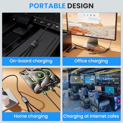 Image of Verilux 3 in 1 USB to USB Cable, Male to 3 Female Nylon Braided Cable Support 480Mbps Data Transfer for Laptop, PC, Computer, Mac, PS5, Xbox, Keyboard, Car, Mac, Xbox, Laptop, Tablet, Smartphone