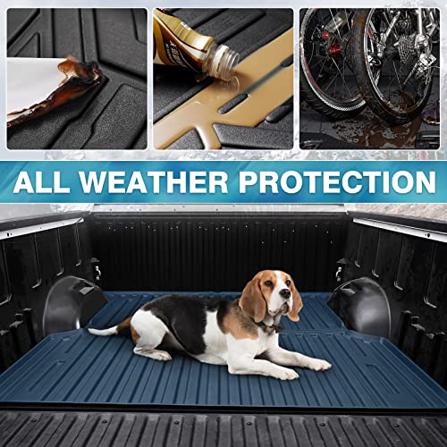 Mixsuper Custom Fit Truck Bed Mat For 2022-2023 Toyota Tundra 5.5Ft Bed, All Weather Truck Rugged Bed Liner Tpe Durable Odorless Black #TOP5