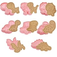 8PCS Dinosaur Cookie Cutter, Dinosaur Cartoon Cookie Mold Used for Making Biscuits, Icing Biscuits and Pastries and Other Decorations