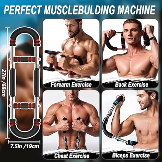 Twister Arm Trainer, 60-110lb Adjustable Chest Workout Equipment - Arm Trainer for Men - Portable Chest Trainer, Shoulders & Forearms Muscle Training Exercise Equipment for Men Women