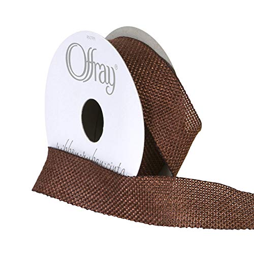 Berwick Offray 7/8" Wide Rustic Saddle Polyester Ribbon, Mud Pie Brown, 3 Yards #TOP1