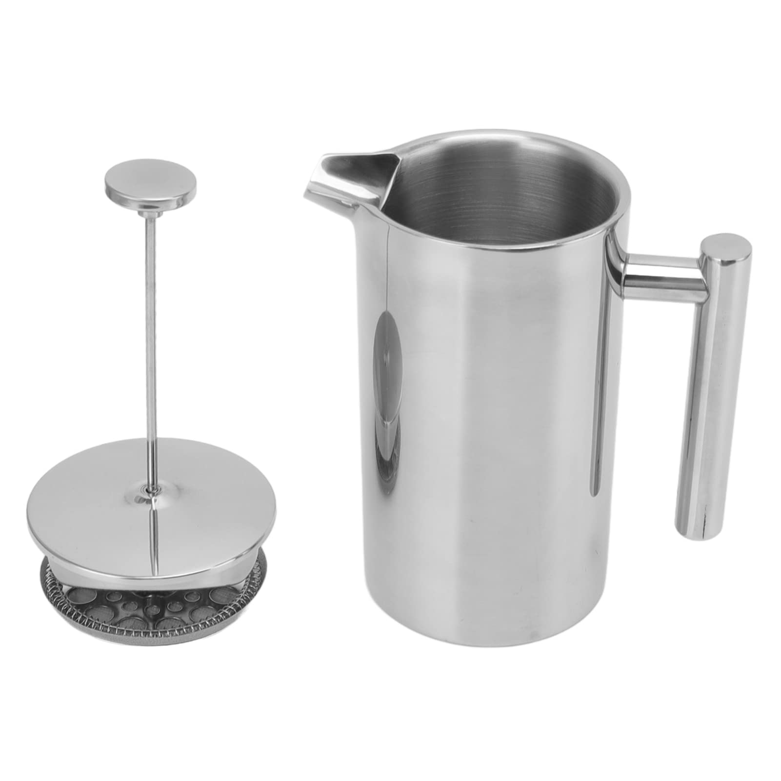 Cafetera de prensa francesa, tetera de doble pared de acero inoxidable 304, prensa de café hecha a mano, con pantalla de filtro, para acampar y viajar al aire libre (800ml)