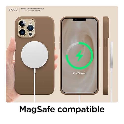 Elago Compatible With Iphone 13 Pro Max Case, Liquid Silicone Case, Full Body Screen Camera Protective Cover, Shockproof, Slim Case, Anti-Scratch Soft Microfiber Lining, 6.7 Inch (Brown) #TOP7