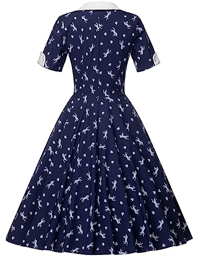 Image of GownTown Womens 1950s Cape Collar Vintage Swing Stretchy Dresses