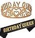 Birthday Girl Sash and Tiara Gold | Birthday Queen Sash and Crown | Happy Birthday Party Supplies| Favors, Decorations 13th, 16th, 21st, 30th, 40th, 50th, 60th, 70th, 80th, 90th Birthday Gold