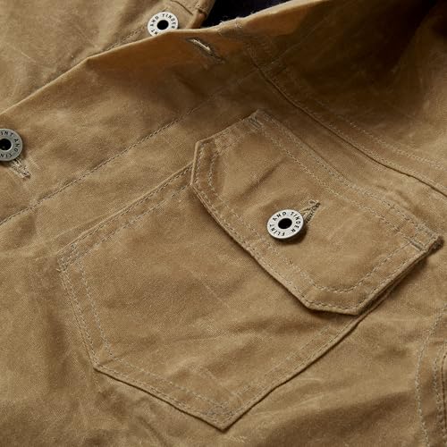 Image of Huckberry Flint and Tinder Men's Flannel-Lined Waxed Trucker Jacket