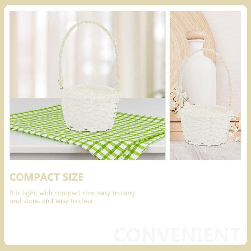 Cabilock Rattan Vegetable Basket Small Wicker Storage Basket with Handle 3.54X3.54X5.90 Inch Lightweight Fruit Picking Container for Kitchen Picnic Home Organization image 4