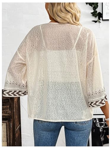 SOLY HUX Women's Long Sleeve Boho Cardigan Geo Printed Open Front Jackets Outerwear3