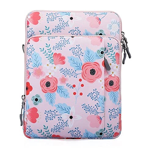 Image of SWOOK 13 inch Laptop Sleeve Case 13.3 Compatible with New MacBook Air M1 A2337 A2179 A1932 2018-2021| MacBook Pro A2338 M1 A2251 A2289 A2159 A1989 A1706 A1708|XPS Surface Pro ThinkPad Envy Swift 3 - Red Flower