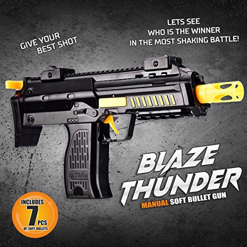 Image of Webby Blaze Gun with 7 Safe Soft Foam Bullets|Fun Target Shooting Battle Fight Game for Kids Boys,Multicolor