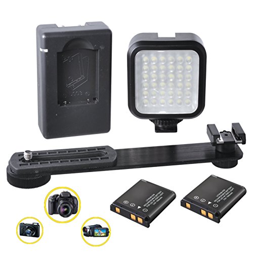 CONTINUOUS LIGHTING: Powerful LED Light Panel for Nikon Coolpix P510, Includes: Flash Bracket
