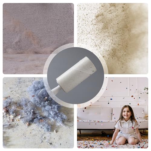 17-Teiliges Fusselrolle-Set, Superstarker Fusselrolle Kleidung (12 Rollen, 720 Blatt), 3 Spender, 2 Schutzhüllen, Fusselrolle Tierhaare, Fusselbürste, Fusselroller, Wiederverwendbare Lint Roller