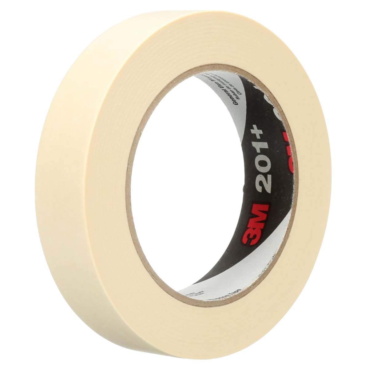 3M General Use Masking Tape 201+, Crepe Paper, Low Unwind, Clean Removal, Easy Tear, Resist Slivering, Tan Color, 24 mm x 55 m, 4.4 mil, 36/Case