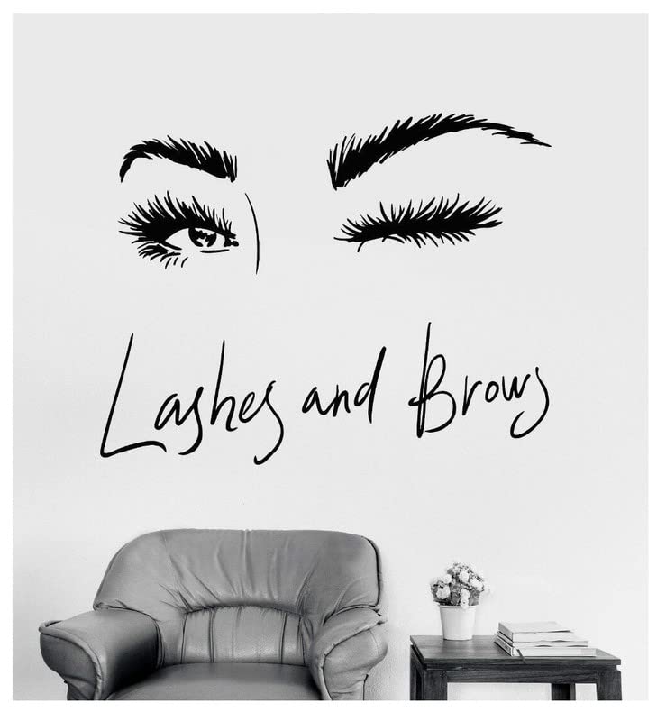 LYOMAN® Lashes & Brows Wall Mural Vinyl Sticker Transfer Decal Beauty Hair Nail Salon Salon Wall Sticker