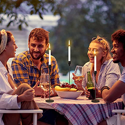 Hude Black Candle Holder Set Of 3, Taper Candle Holders Candlesticks, Candlestick Holders Matte, Candle Sticks Long Holder, Candle Stand Wedding Dinner Party, Fits 3/4 Inch Candle & Led Candles #TOP4