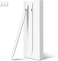 Caneta Touch Alta Precisão e Sensibilidade 2018-2025,Digiroot 4 Mins Fast Charge Pencil Para Apple iPad Air 3-5/M2/M3, iPad Pro 11'/12,9'/M4, iPad Mini 5/6, iPad 6-11 (Branco) com rejeição de palma