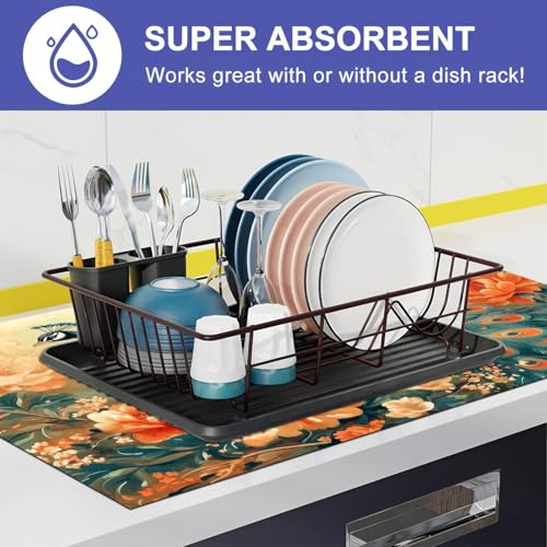 Image of HOMETITUTE Peacock Stove Top Cover 28x20 Diatomite Heat Resistant Mat
