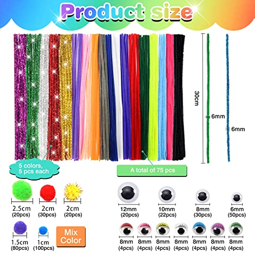 TOAOB Pipe Cleaner Chenille Wire for DIY Crafts Mehrfarbig 01 - Image 2