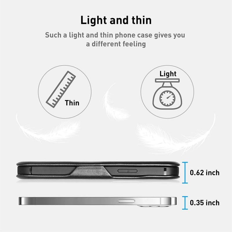 51HLr3uSahL PULOKA for OnePlus 12 - Sleek Flip Case - Premium Vegan Leather Phone Cover with Card Slot - Slim, Durable, Privacy Protection, Shockproof - Kickstand Function - Elegant Flip Wallet Cases - Black