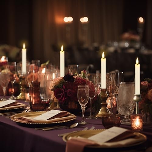 Image of 6.4 Inch Flameless Taper Candles with Remote Timer, Short Flickering Battery Operated Candles, Ivory Decorative Led Flameless Candlesticks for Weeding Home Party Festival, 8 Pack