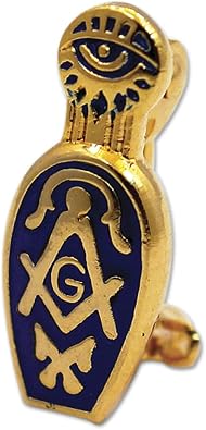 Widows Slipper Masonic Lapel Pin - [Blue & Gold][5/8 Tall]