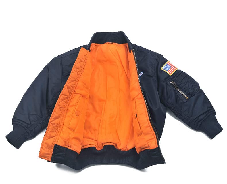 Image of CORIRESHA Kids Bomber Jacket Full Zip Badge Thermal Jacket with Pockets