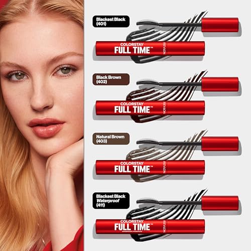 Revlon ColorStay Full Time Mascara, 411 Blackest Black, Waterproof - image 8