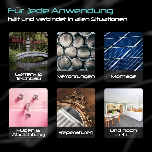 Wagner ProTack MS Montagekleber schwarz 310 ml Kartusche | Für Unterwasserkleber für Kunststoffe, Glas, Metall, Holz, Stein, Pool | dauerelastischer Haftkleber und belastbarer Kleb- und Dichtstoff