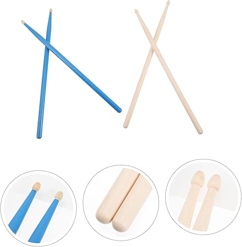 Miniatura 5 de Milisten 8 pares ligeros de percusión de jazz de batería de batería 5A, instrumentos musicales para adultos, palos de libra para ejercicio, madera a