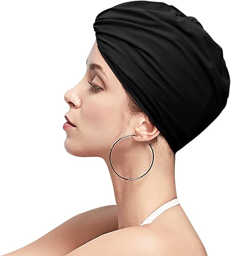 Miniatura 4 de ITODA Gorro de natación de elastano para verano, antideslizante, elástico, para piscina, gimnasio, deportes acuáticos, turbante cómodo, no