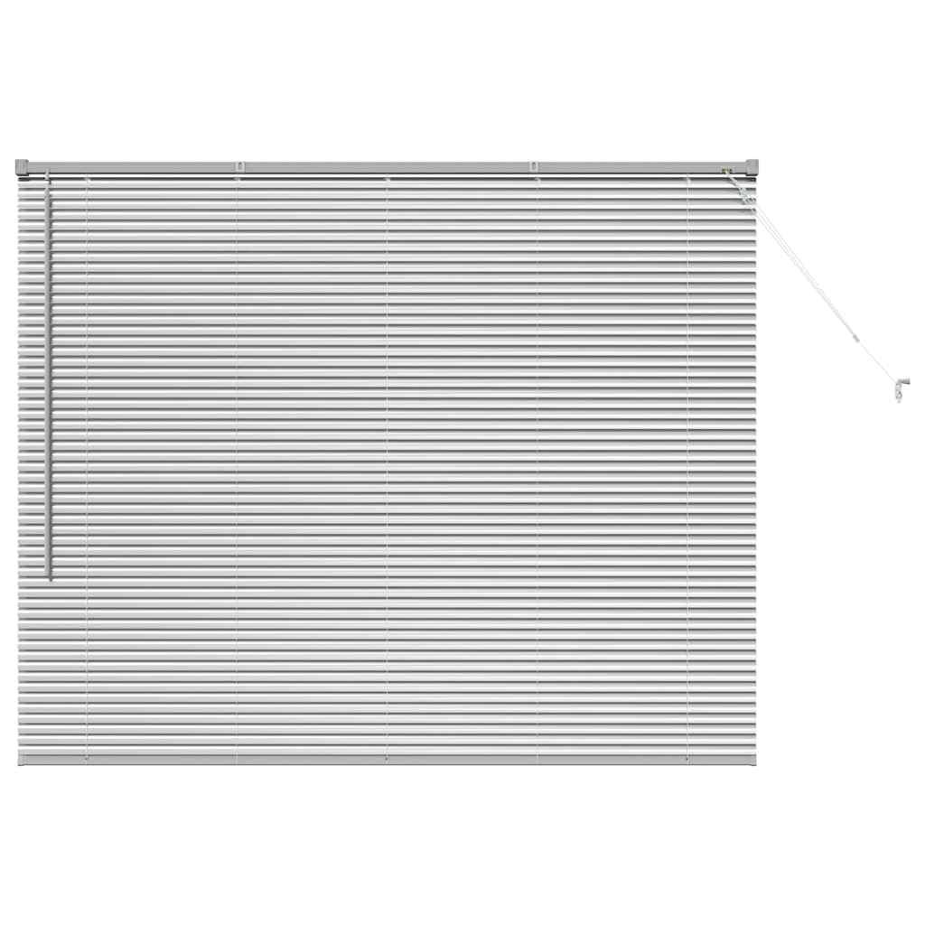 vidaXL Venetian Blinds Height Adjustable Silver 130 x 155 cm Aluminium, Modern Rectangular Aluminum Blinds, Adjustable Indoor Window Treatments, Light Control Privacy for Home Decor, Office