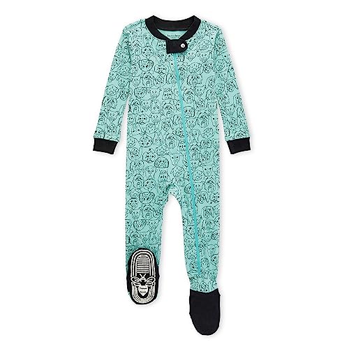 Image of Burt's Bees Baby Boys' Pajamas, Zip-Front Non-Slip Footed Sleeper, Organic Cotton