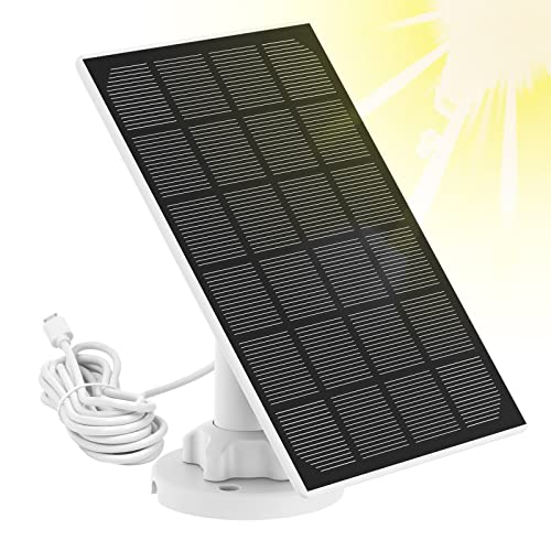 MYM Solar Panel for Outdoor Security Camera, 5V 3W Security Camera Solar Panel Compatible with Rechargeable Battery Outdoor Camera,IP65 Waterproof Solar Panel with Micro USB Port
