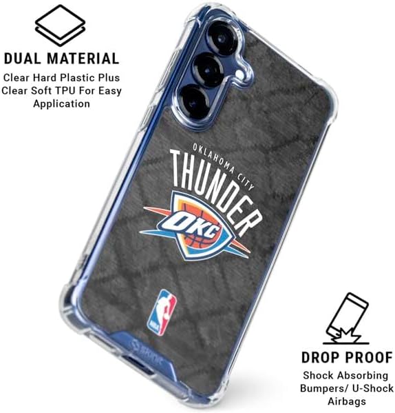 Skinit Clear Phone Case Compatible with Galaxy S25 - Officially Licensed NBA Oklahoma City Thunder Dark Rust Design