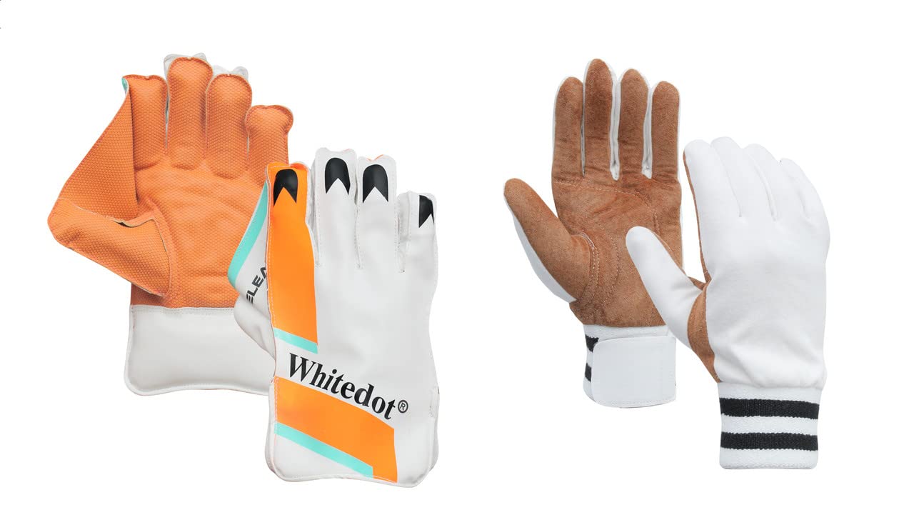 Whitedot Combo Eleanor Cricket Wicket Keeping Gloves with Alpha Cotton Inner Gloves, Suitable for Youth/Medium (B0B36686NY) Amazon Price History, Amazon Price Tracker