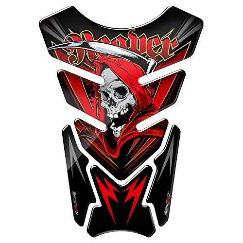 3D Resin Motorcycle Tank Pad Gel Protector Grim Reaper Sticker for