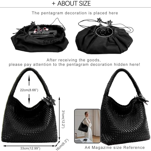 Image of Woven Tote Bag for Women, Shoulder Handbags, Beach Hobo, Handwoven Satchel Underarm Bag, Top-Handle Bag With Purses