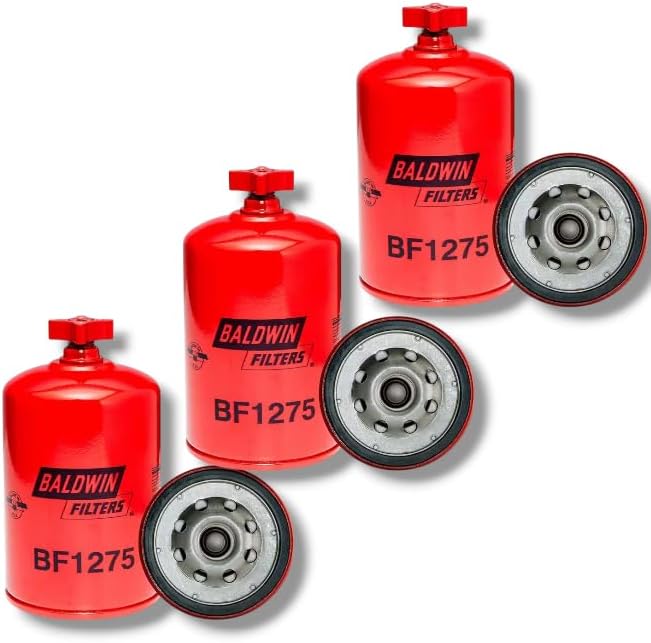 BF1275 Fuel/Water Separator Spin-on with Drain Replacement for FS19594 P550550 (3 Pack)