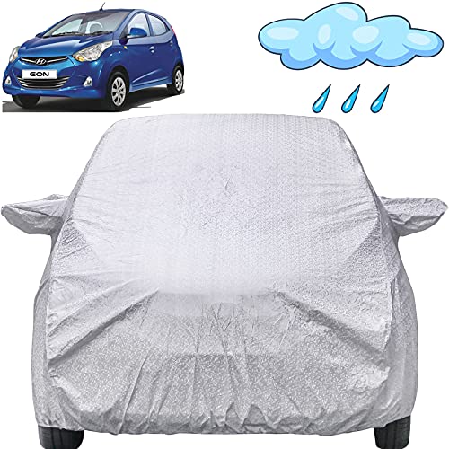 Image of Autofact Waterproof Car Body Cover Compatible with Hyundai Eon (2011 to 2021) with Mirror Pockets (Shinning Silver)