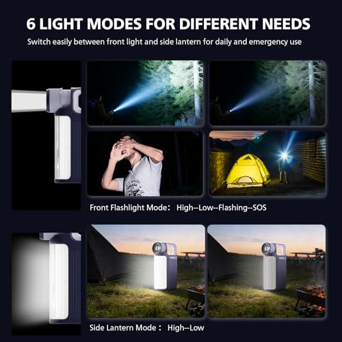 Image of PHILIPS Emergency Light Rechargeable, 4000mAh LED Torch Light, 1000LM Flashlight with Telescopic Zoomable, 325M Range, 10W Power, IP44 Waterproof, Emergency Lantern for Home, Camping and Emergency