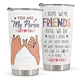 Macorner Gifts For Best Friend Women - Stainless Steel Pinky Swear Tumbler 20oz - Unique Gifts For Bestie, Soul Sister, BFF, Coworker - Birthday Gifts Idea For Best Friend Friendship Gifts For Women