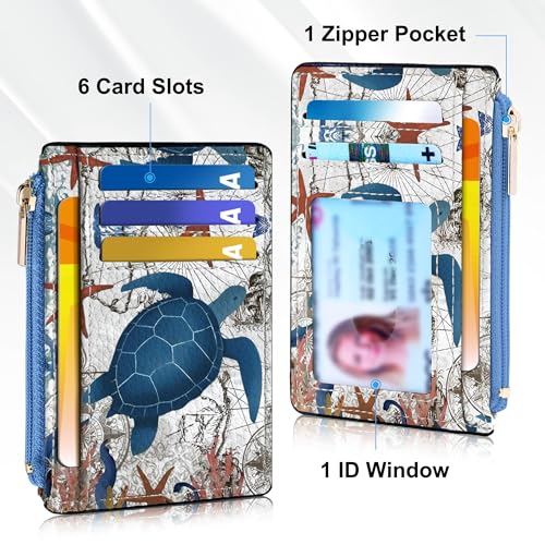 Image of Tipmile Womens Credit Card Holder Wallet, Small Slim RFID Blocking Sleeve | Mini Tiny Cute ID Case, Minimalist Zipper Pocket Wallet, Thin Coin Purse, Mothers Gift