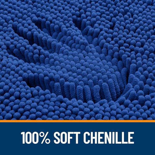Image of OLANLY Bathroom Rugs Sets 2 Piece, Soft Absorbent Chenille Bath Mats and U-Shaped Contour Toilet Mat Area Rug Set, Machine Washable Bath Carpet, Home Decor Accessories(30 inchx20 inch+24 inchx20 inch, Royal Blue)