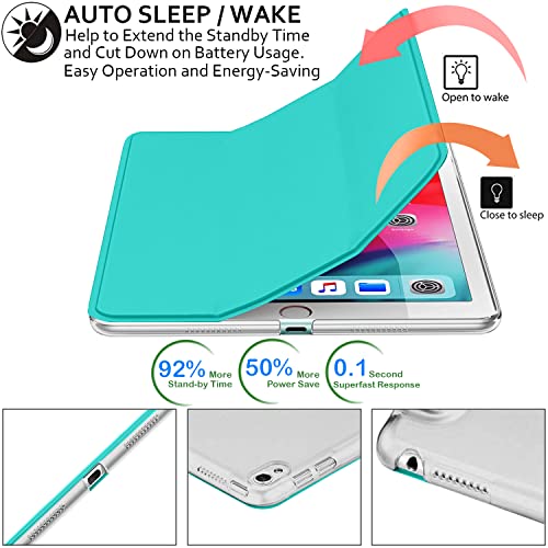 Image of DuraSafe Cases for iPad 10.5 Inch 2017 Air 3 2019 [ PRO 10.5 Air 3rd Gen ] A1701 A2152 A2123 MUUL2HN /A MUUK2HN /A MUUJ2HN /A MQDX2HN /A MQDY2HN /AiPad Cover with Translucent Frosted Hard Back - Green