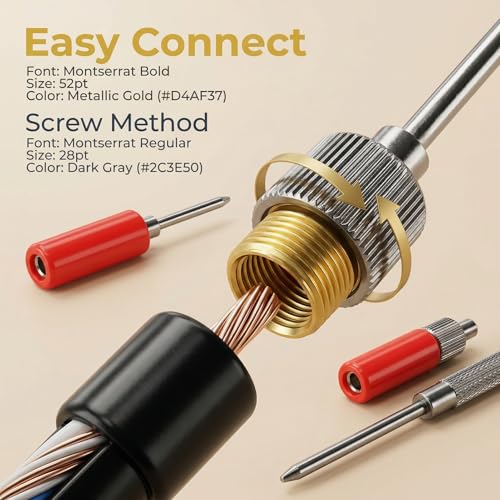 Image of Power Probe Accessories, 2mm Solderless Plated Brass Fieldpiece Probes Meter Leads Test Probe Tips 30VAC‑60VDC 5 Set ABS Shell for Voltage Testing for Multimeter