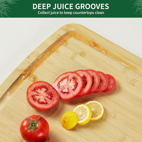 GarveeHome Extra Large Bamboo Cutting Board, 30.1 x 20 Inch Wooden Chopping Board for Kitchen, Butcher Block with Juice Groove and Handles, Stove Top Cover, Over Sink Noodle Board