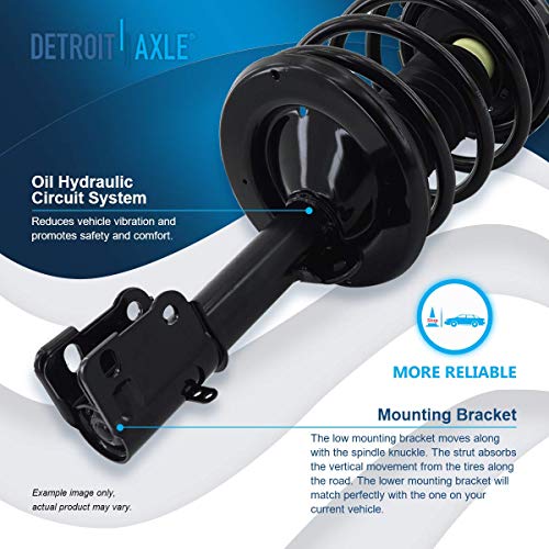 Image of Detroit Axle - 4pc Struts Shocks for Dodge Grand Caravan Chrysler Town & Country Plymouth Voyager, 2 Front Struts with Coil Spring Assembly 2 Rear Shock Absorbers Replacement Suspension Kit
