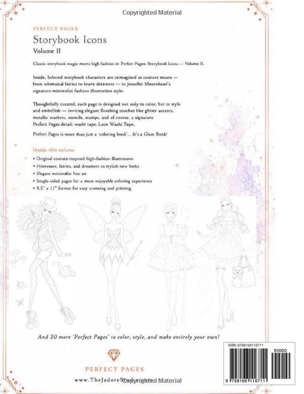 Perfect Pages - Storybook Icons: Volume II - A High Fashion Luxury Coloring Book image 3