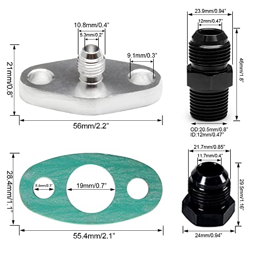 Htracing Turbo Charger Oil Drain Return Line Oil Feed Complete Kit Fit For T3 T4 Gt35 T70 T66 #TOP5